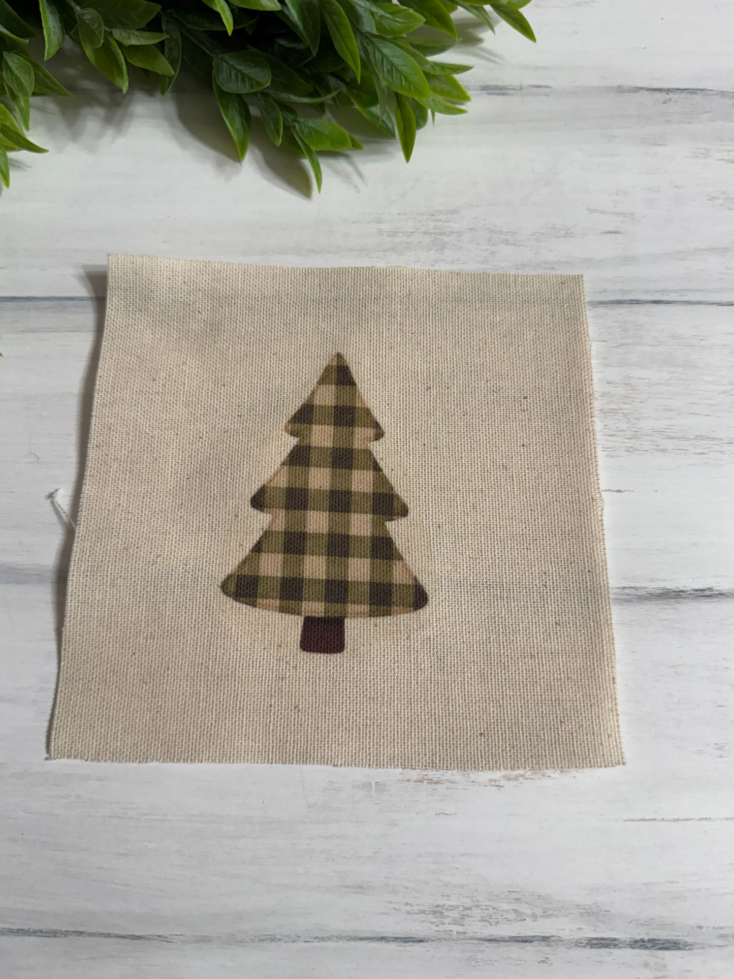 Green plaid tree 5” patch