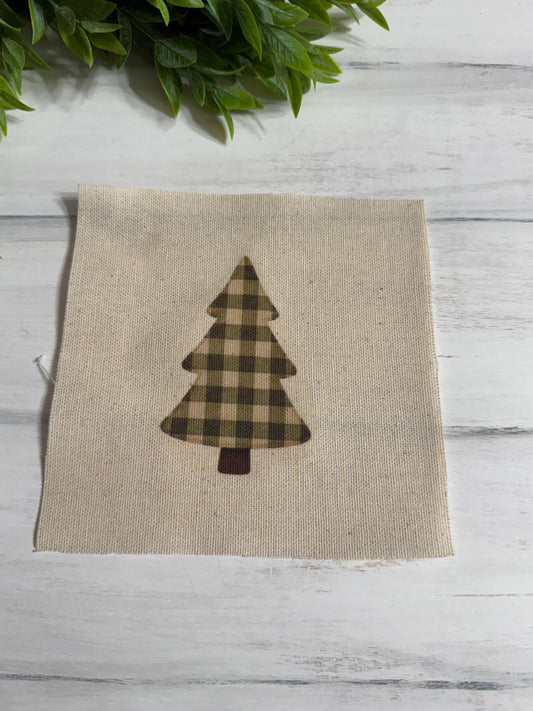 Green plaid tree 5” patch