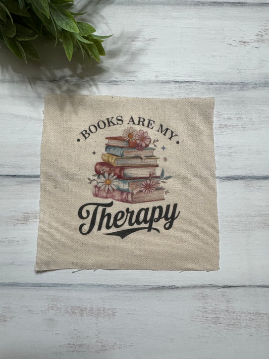 Light colored Books are my therapy 5” patch