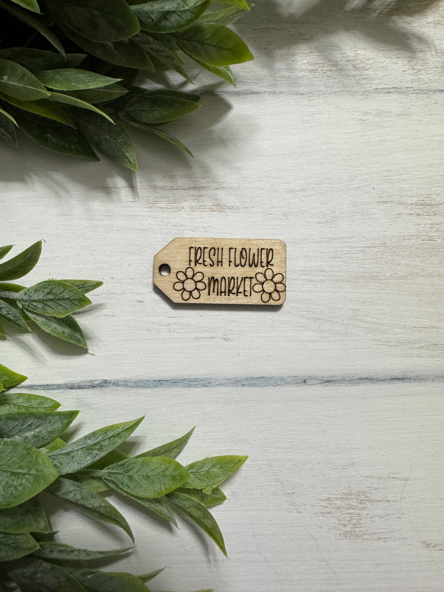 Fresh flower market wooden tag