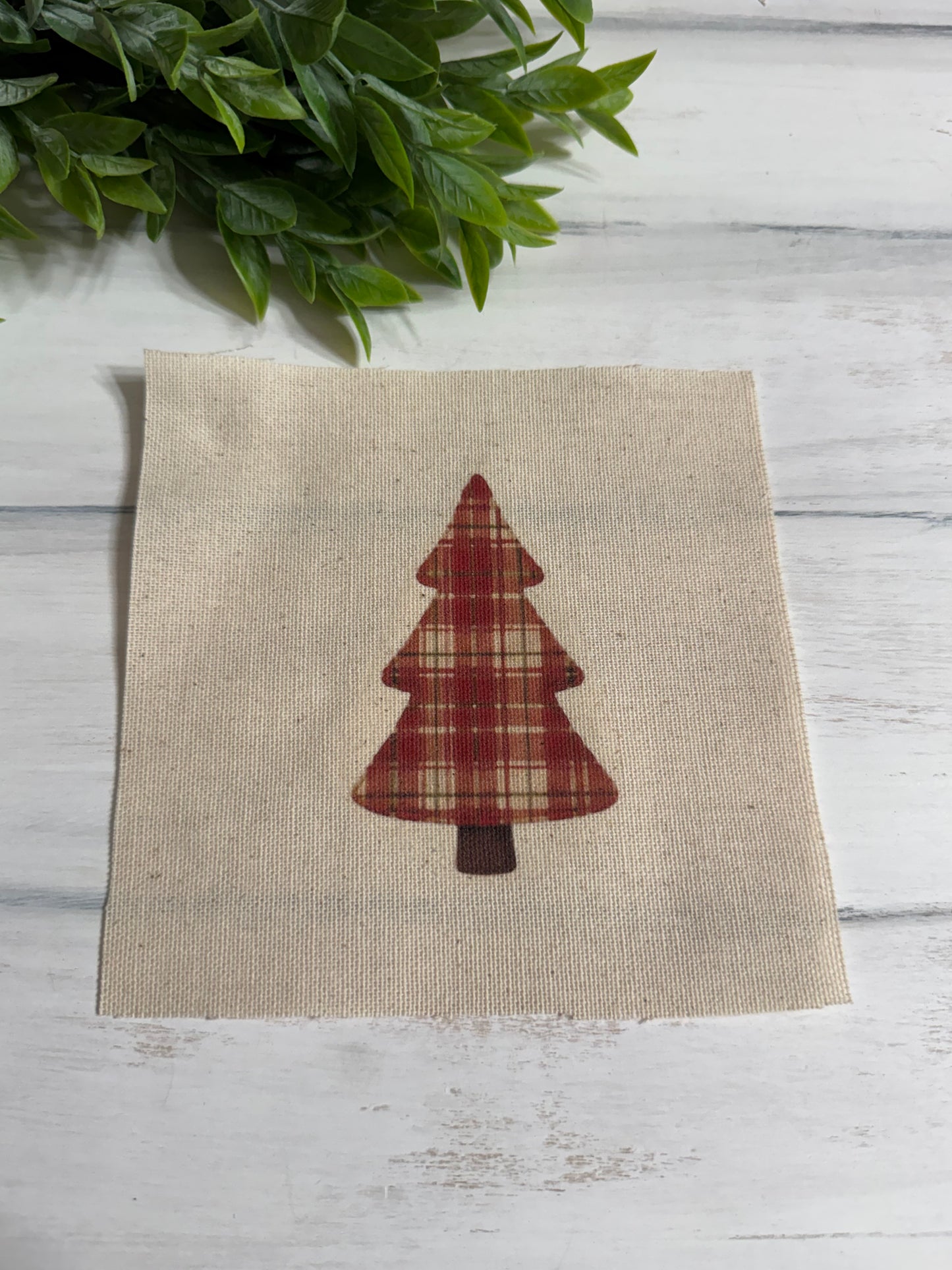 Red Christmas plaid tree 5” patch