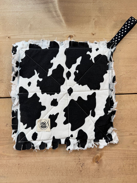 Cow print potholder