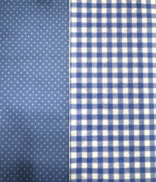 Blue printed felt sheets