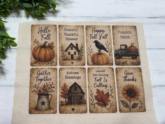 Fall color set 2 sheet of tags