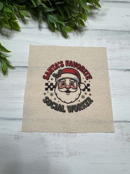 Santa’s Favorite Social Worker 5” patch
