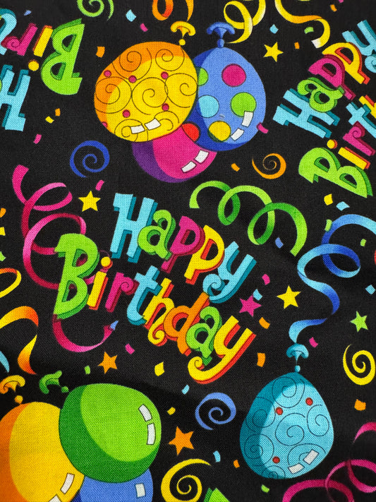Colorful Happy birthday 1+ yard fabric