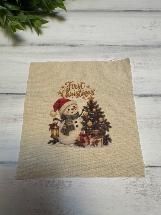 1st Xmas snowman 5” patch