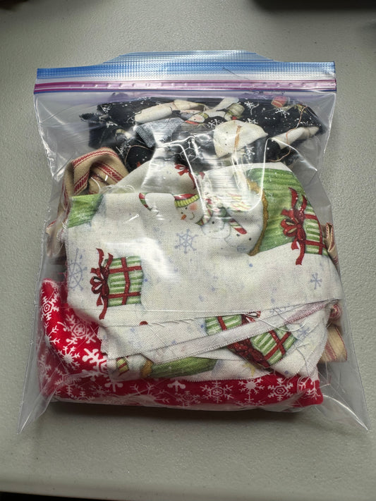 Snow/winter scrap fabric bag