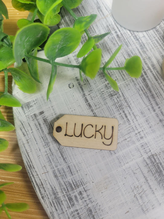 Lucky wooden tag