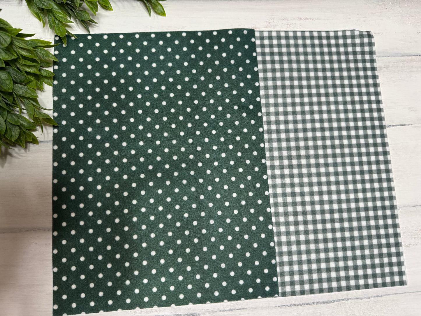 Deep green printed felt sheets