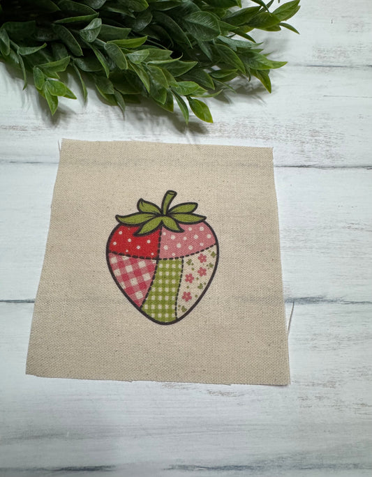 Patchwork strawberry 5” patch
