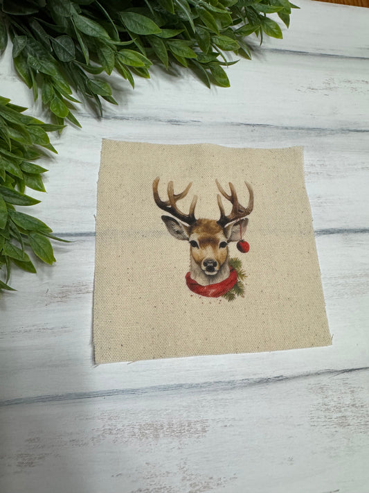 Reindeer with ornament 5” patch
