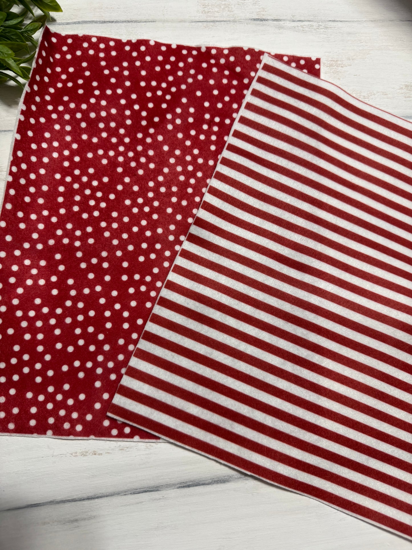 Red printed felt sheets