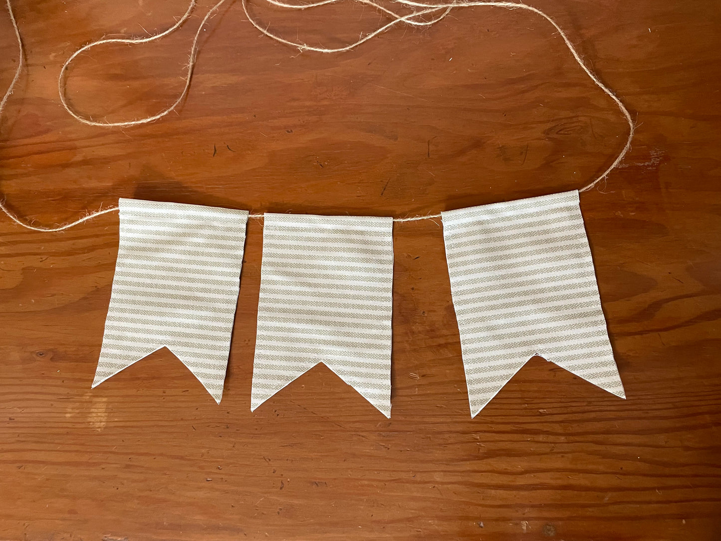 3 piece beige ticking banner