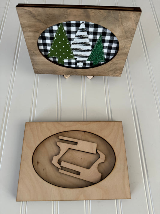 Interchangeable frame with 2 layer spacer & stand- unfinished