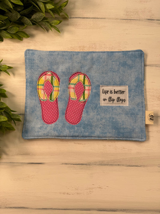 Life is better in flip flops mug rug
