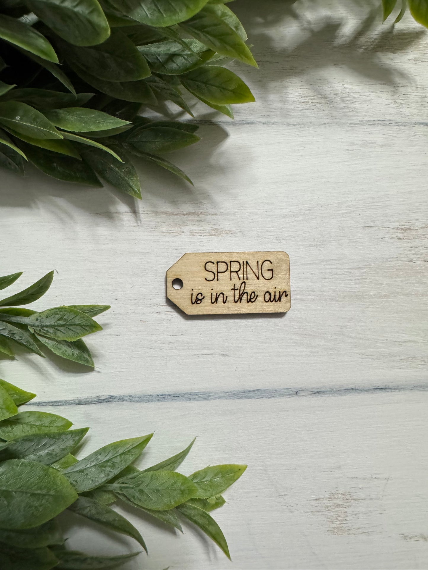 Spring is in the air wooden tag