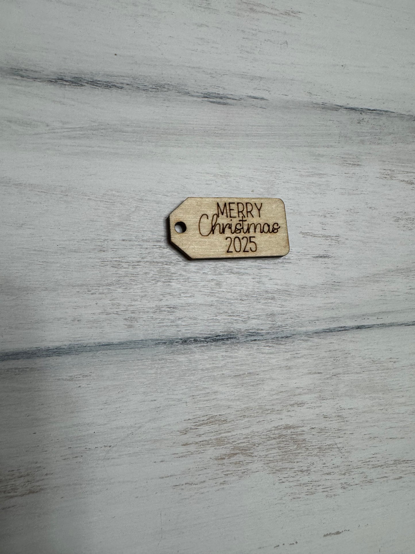 Merry Christmas 2025 wooden tag