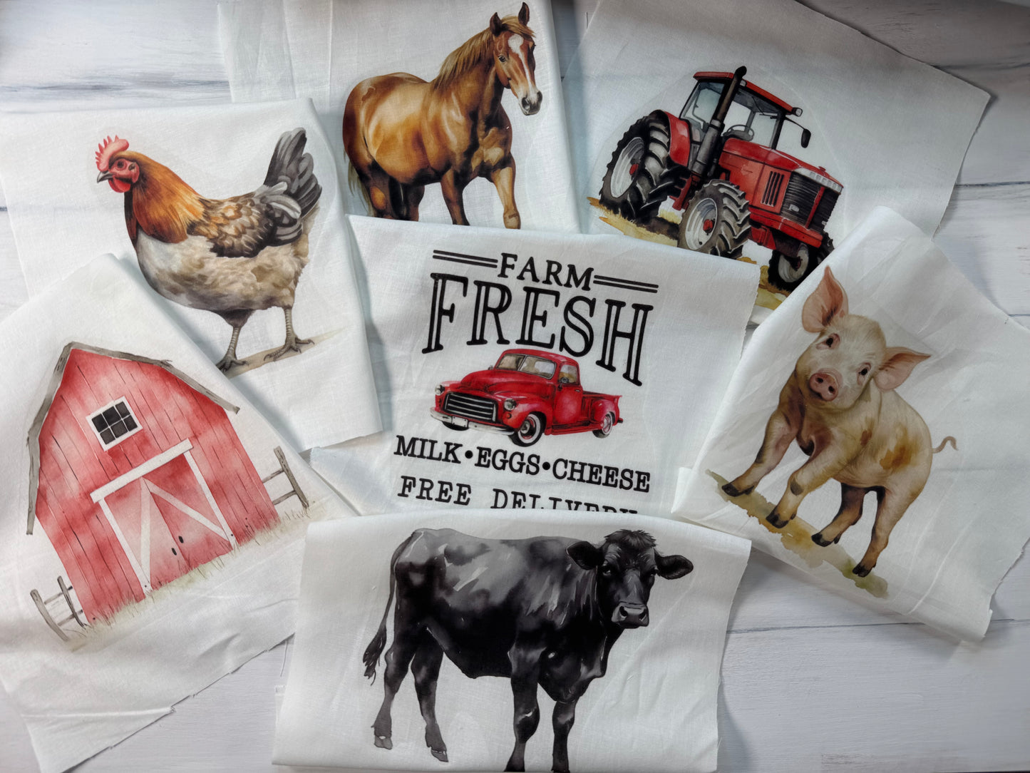 Red tractor & farm 7 piece 9” patch pack