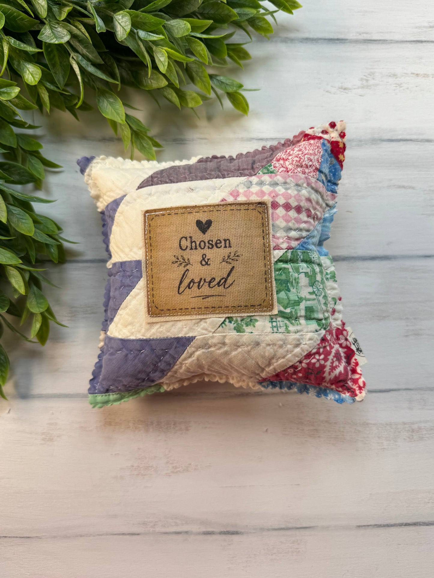 Chosen vintage quilt 6” pillow