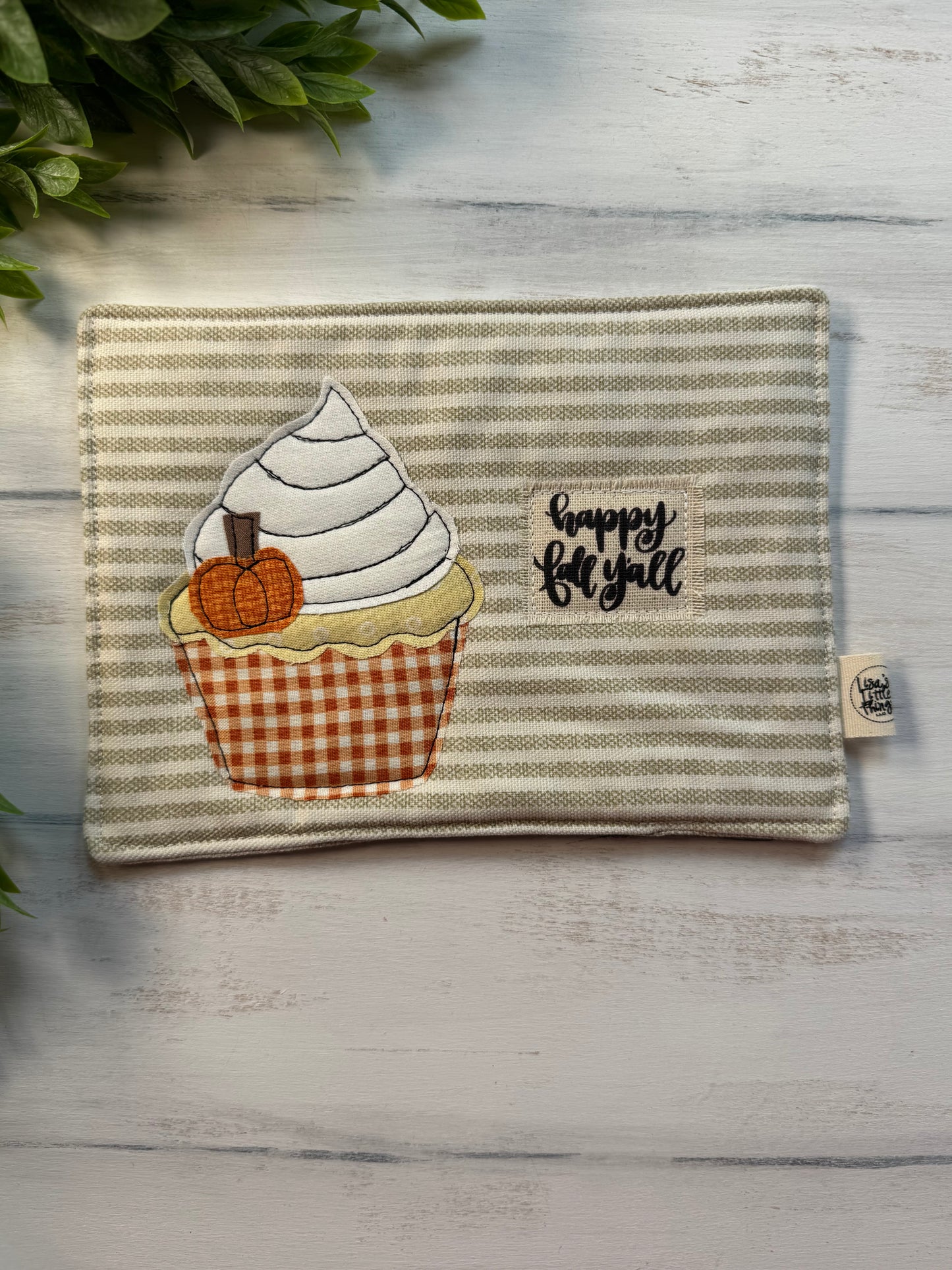 Happy fall cupcake mug rug