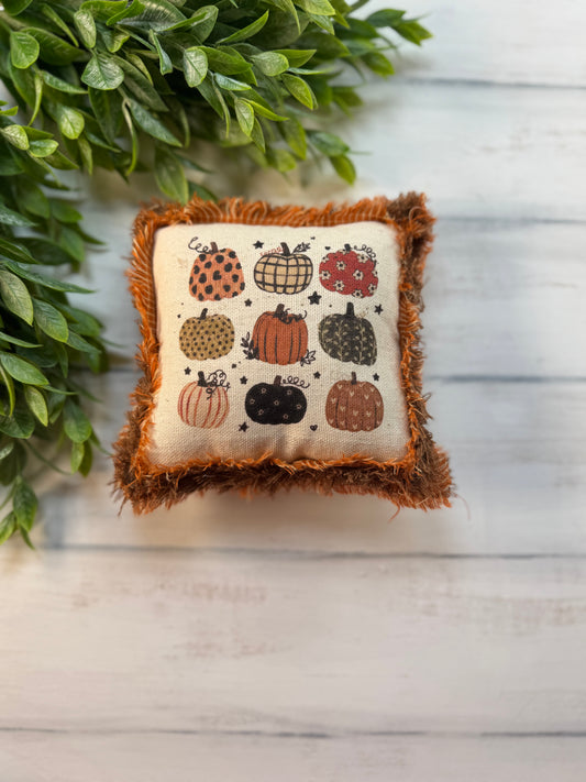 Boho pumpkins framed 5” mini pillow