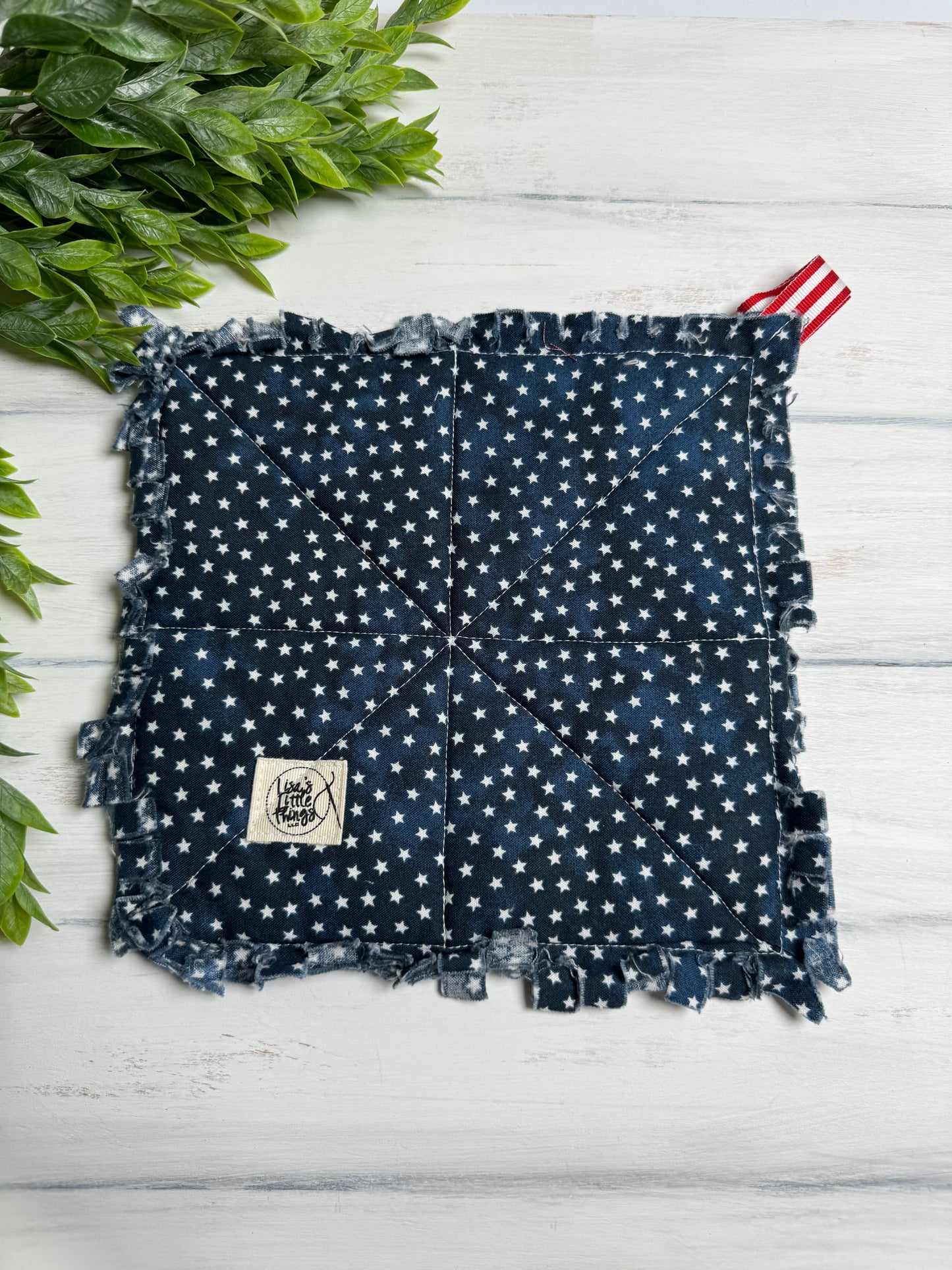 Blue stars print potholder