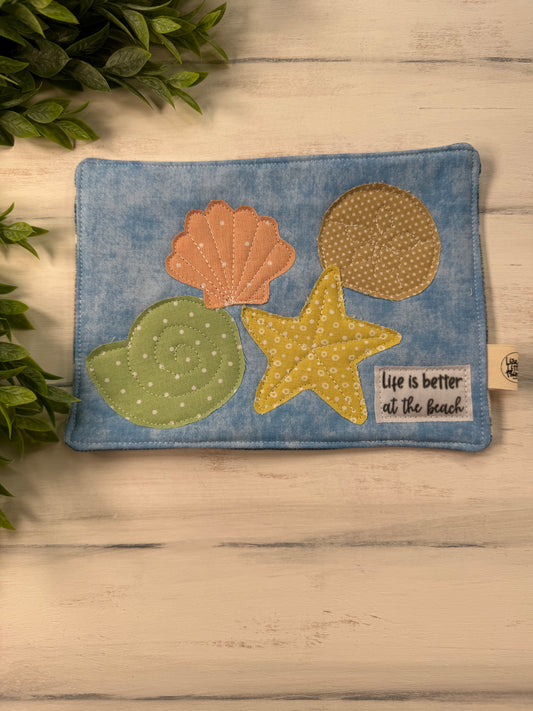 Life is better at the beach mug rug