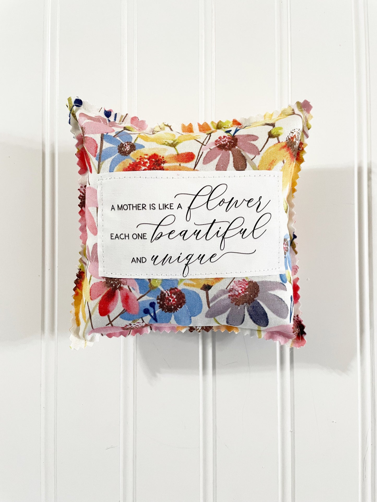 A mother is like a flower coneflower print mini pillow