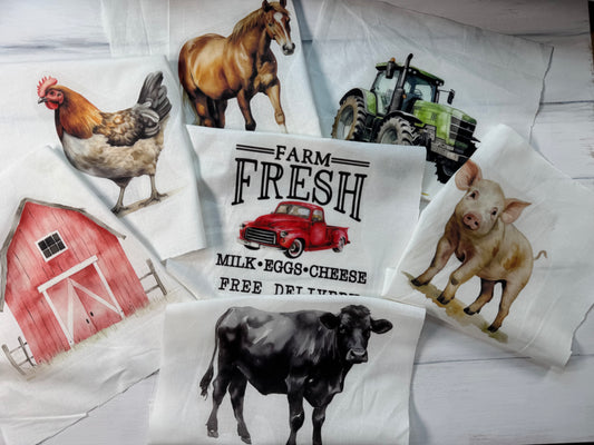 Green tractor & farm 7 piece 9” patch pack