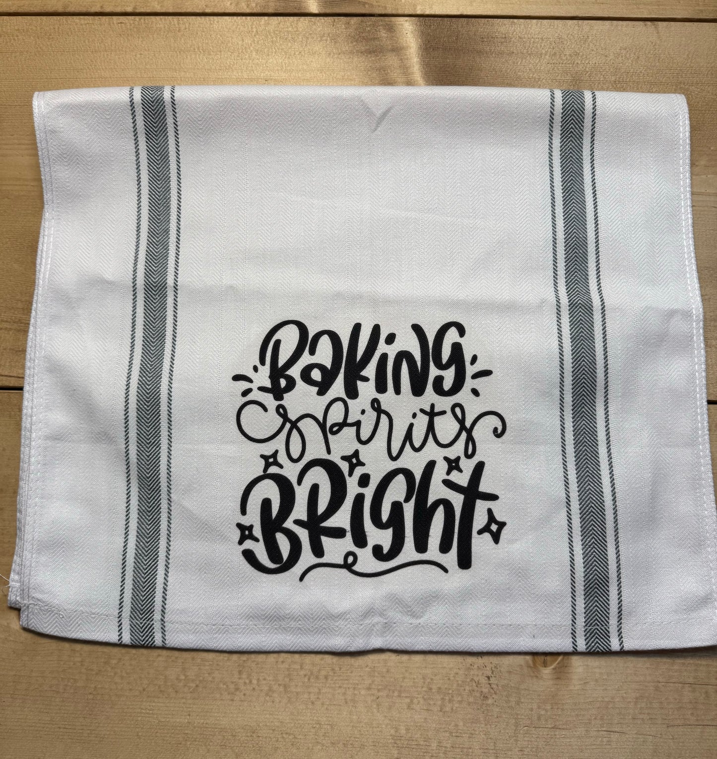 Baking spirits bright tea towel