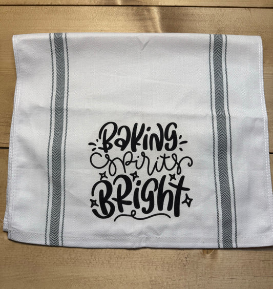 Baking spirits bright tea towel