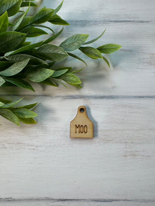 MOO wooden tag
