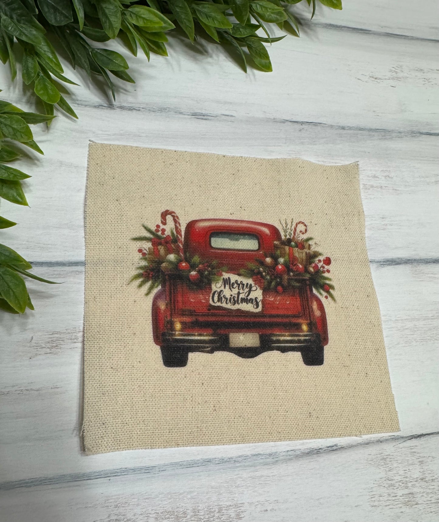 Red Christmas truck 5” patch