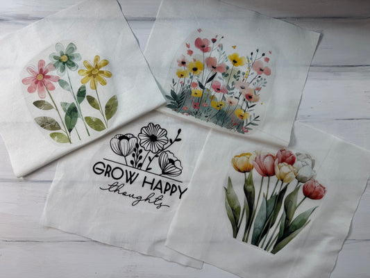 Floral & quote 7 piece 9” patch pack (2 of each floral print)