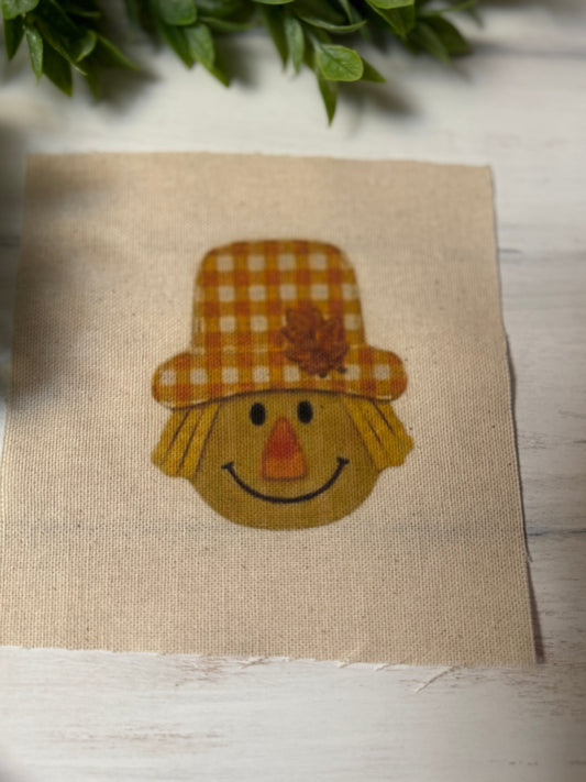 Orange scarecrow 5” patch