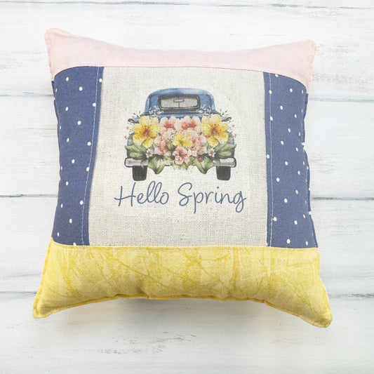 Hello spring truck pillow
