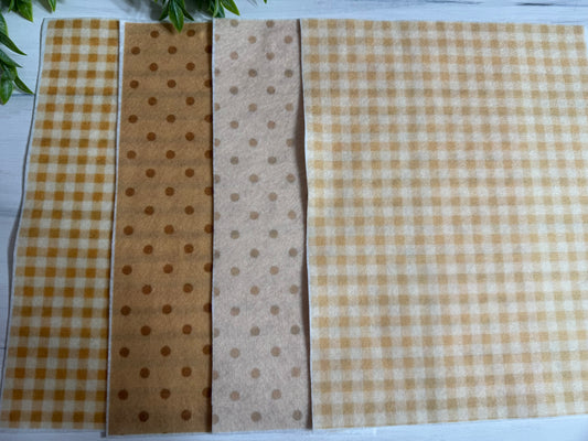 Gingerbread Hues printed felt sheets set of 4 prints