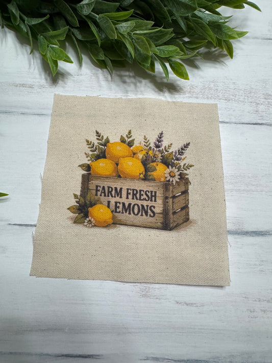 Farm fresh lemons box 5” patch