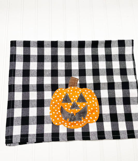 Jack o’ lantern tea towel