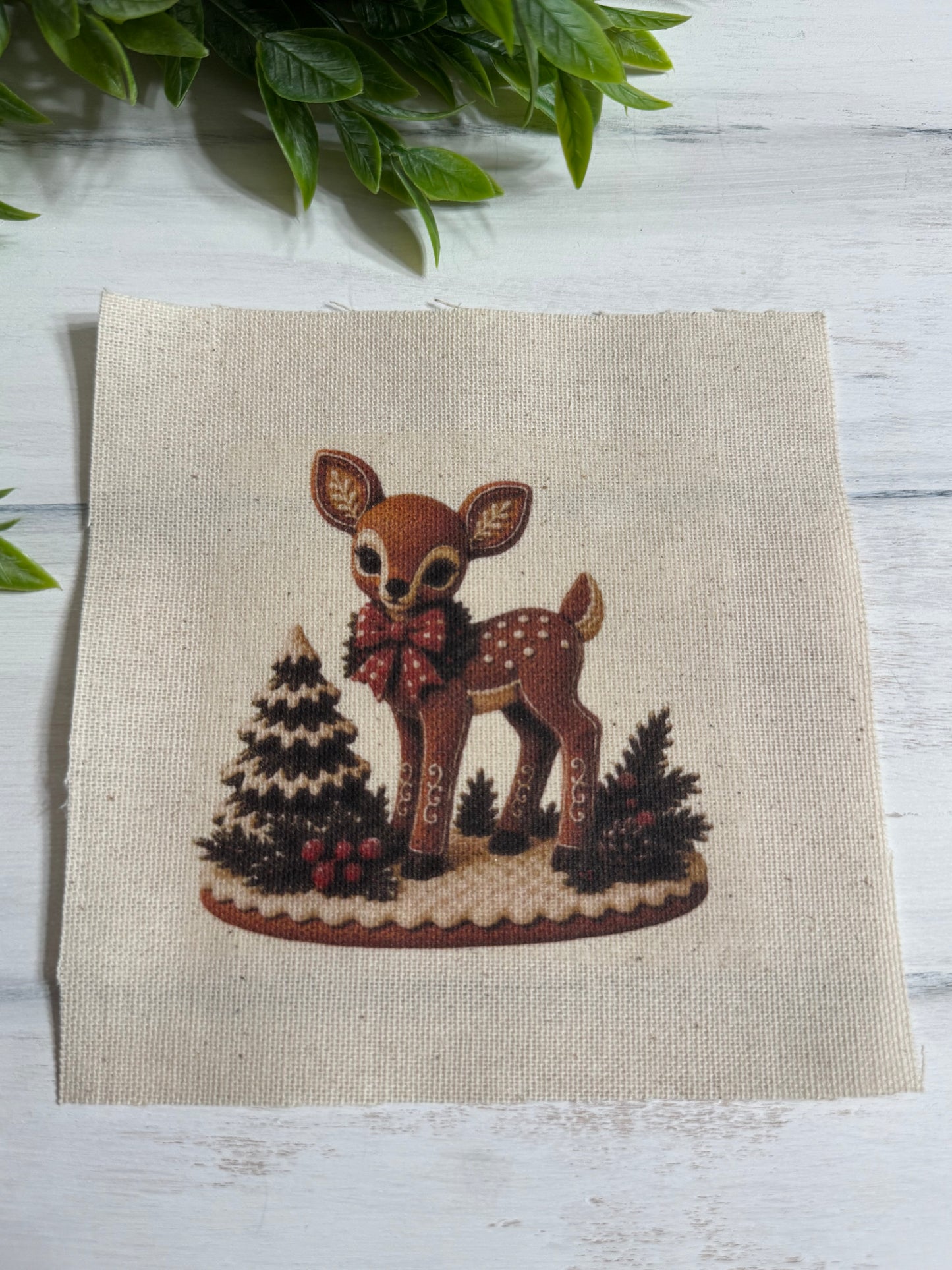 Gingerbread deer 5” patch