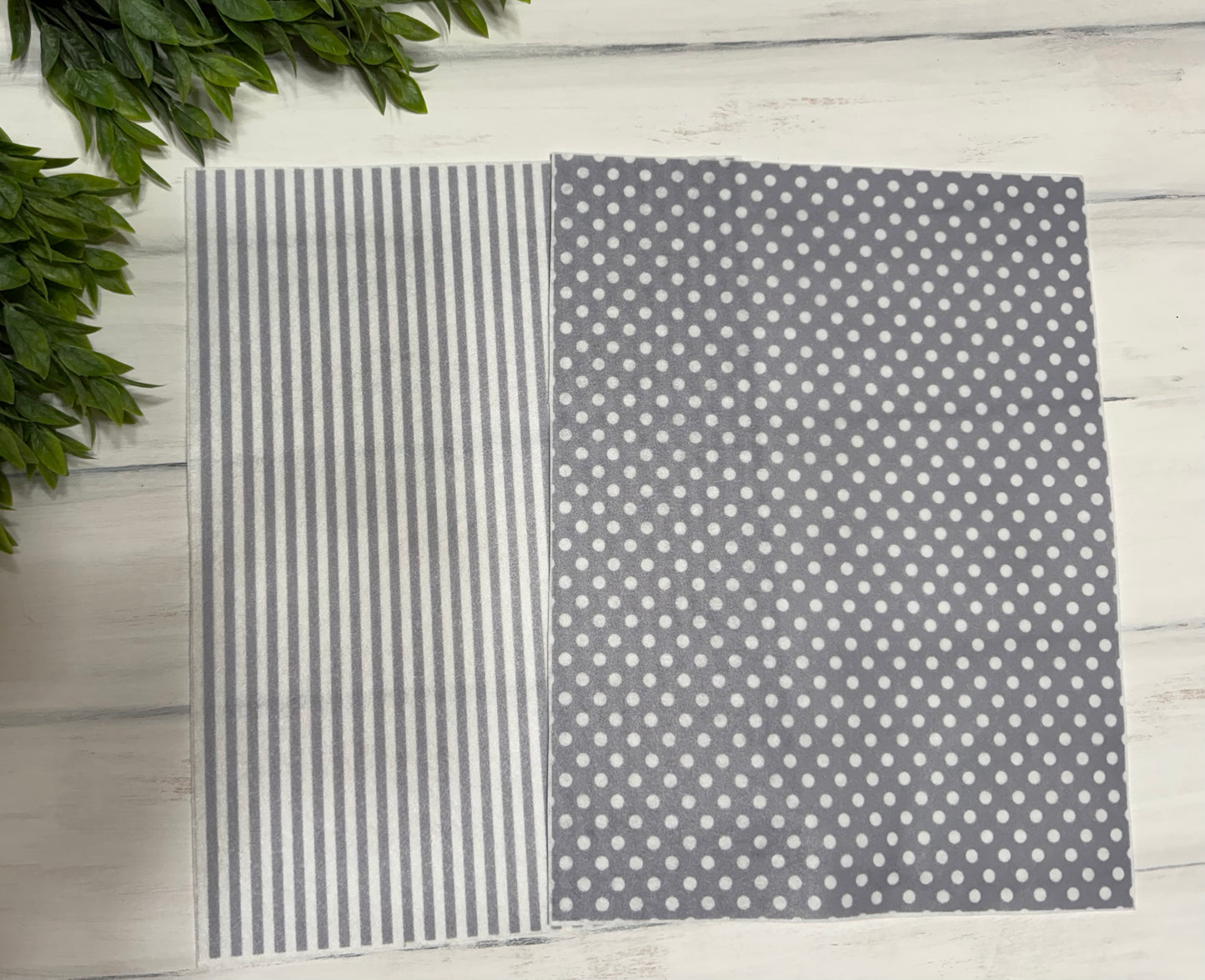 Gray printed felt sheets