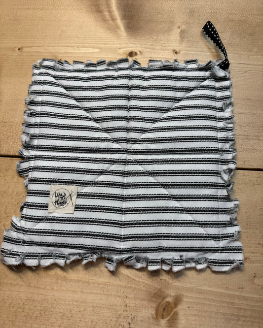 Black & white ticking stripe potholder