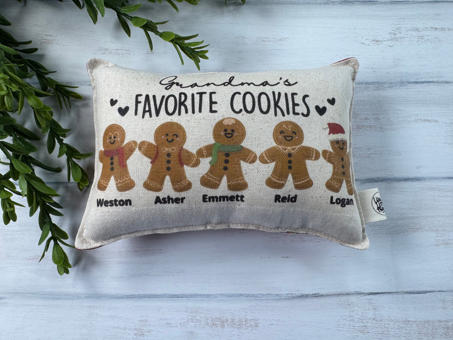 Grandma’s cookies pillows with personalization