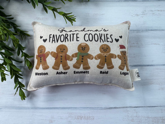 Grandma’s cookies pillows with personalization
