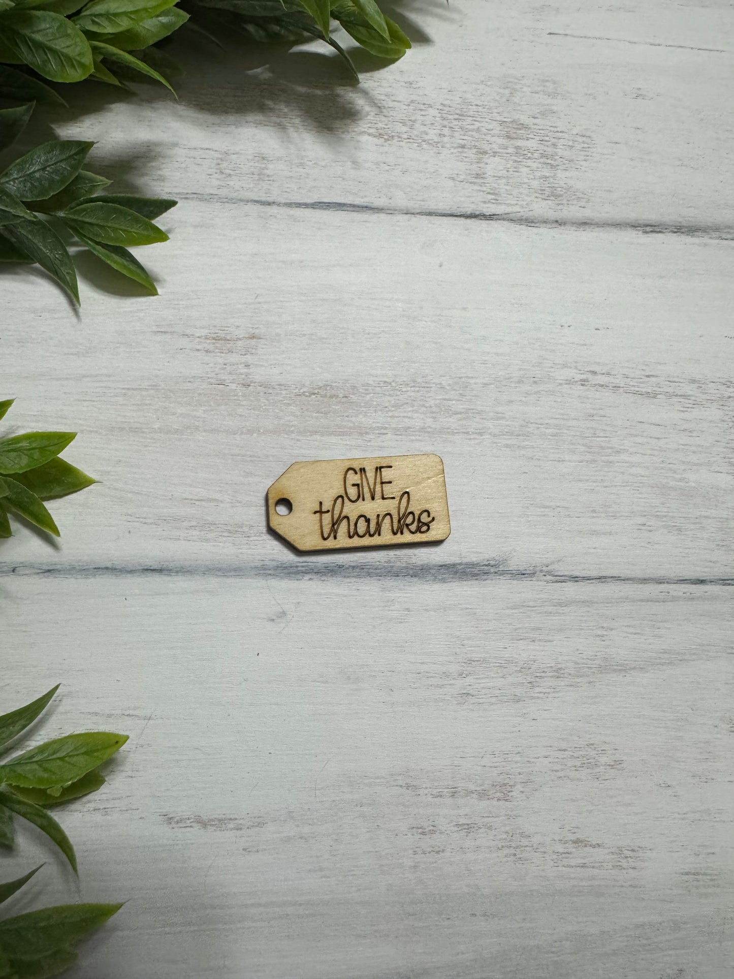 Give thanks wooden tag