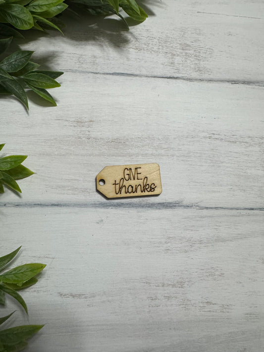 Give thanks wooden tag