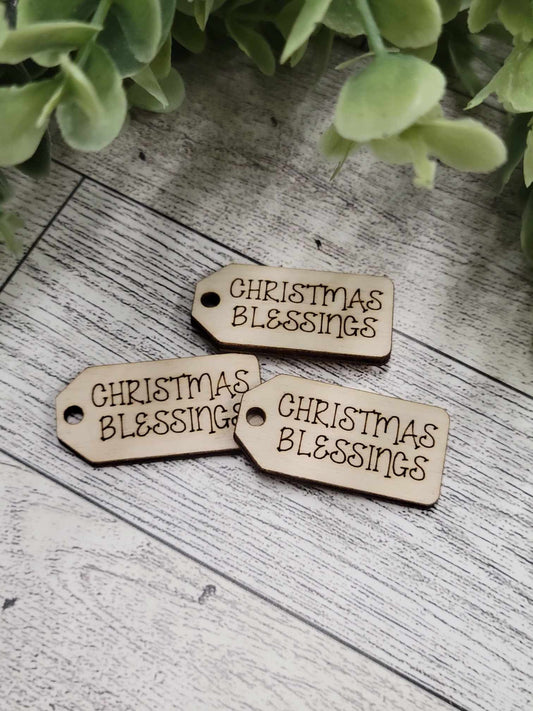 Christmas blessings wooden tag