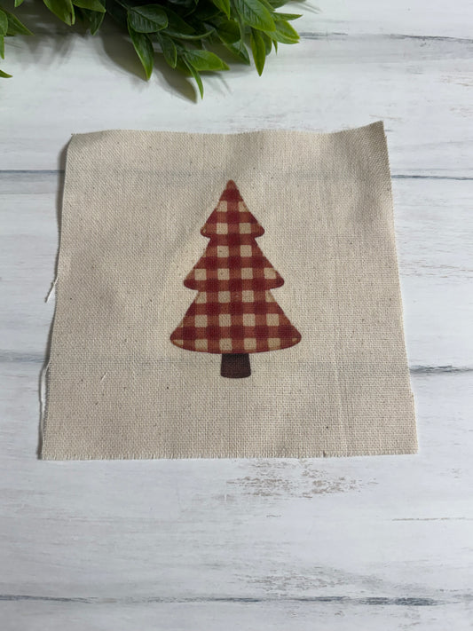 Red plaid tree 5” patch