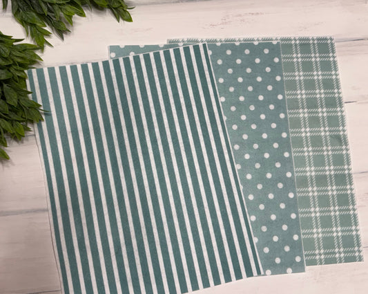 Teal printed felt sheets